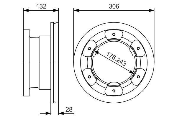 Bosch 0 986 479 A35 Rear ventilated brake disc 0986479A35