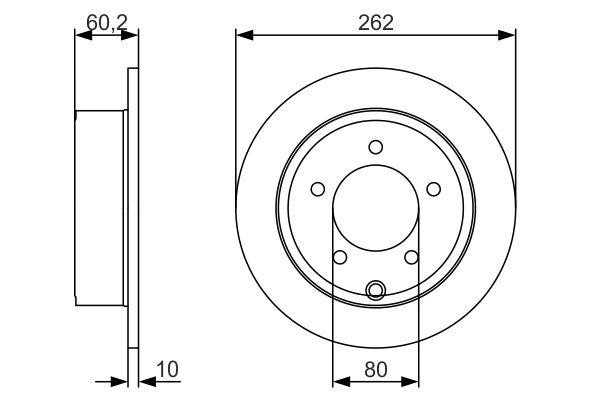 Bosch 0 986 479 A39 Rear brake disc, non-ventilated 0986479A39