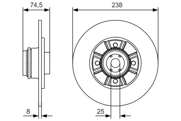 Bosch 0 986 479 A48 Rear brake disc, non-ventilated 0986479A48