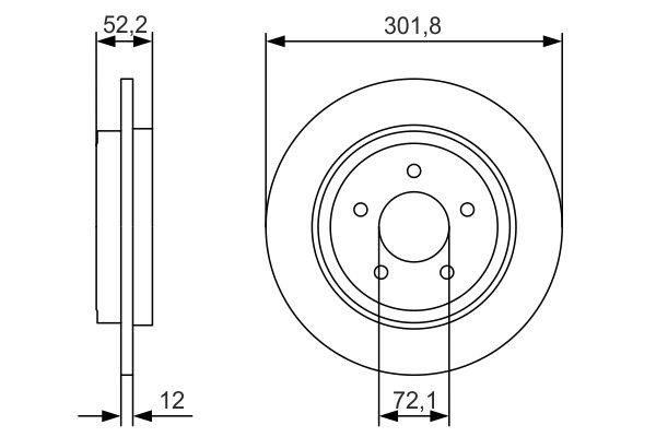 Bosch 0 986 479 A53 Rear brake disc, non-ventilated 0986479A53