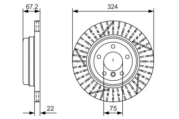 Bosch 0 986 479 A78 Rear ventilated brake disc 0986479A78