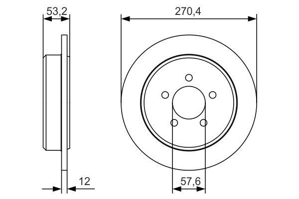 Bosch 0 986 479 A80 Rear brake disc, non-ventilated 0986479A80