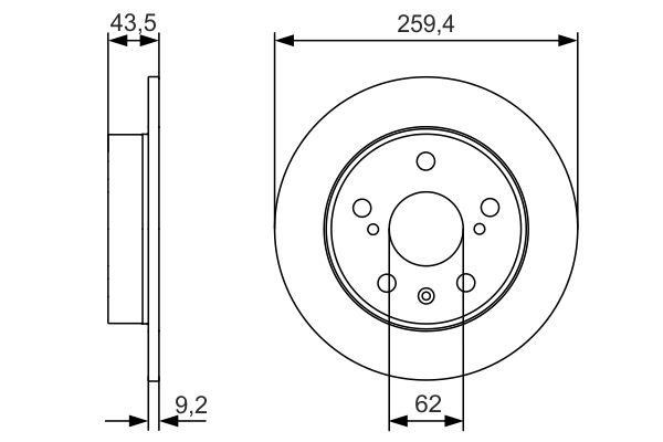 Bosch 0 986 479 C44 Unventilated front brake disc 0986479C44