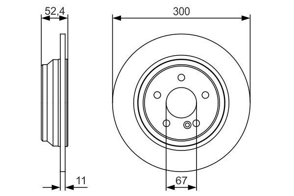 Bosch 0 986 479 S33 Rear brake disc, non-ventilated 0986479S33