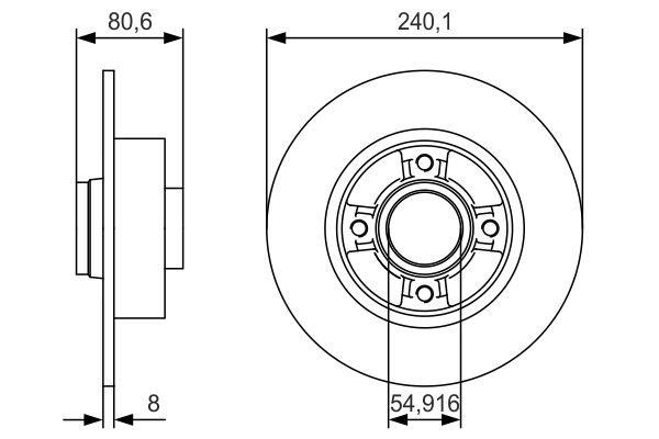 Bosch 0 986 479 S37 Rear brake disc, non-ventilated 0986479S37