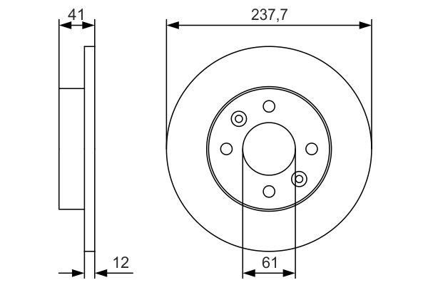 Bosch 0 986 479 S45 Unventilated front brake disc 0986479S45