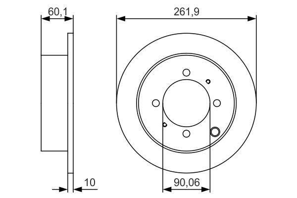 Bosch 0 986 479 S53 Rear brake disc, non-ventilated 0986479S53