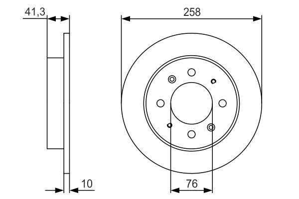 Bosch 0 986 479 S57 Rear brake disc, non-ventilated 0986479S57