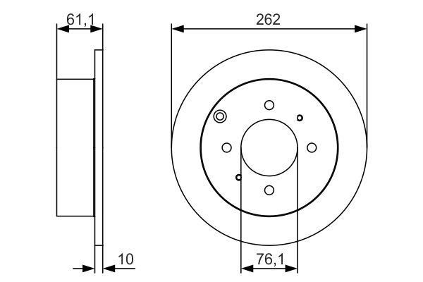 Bosch 0 986 479 S68 Rear brake disc, non-ventilated 0986479S68