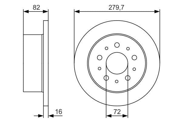 Bosch 0 986 479 S73 Rear brake disc, non-ventilated 0986479S73
