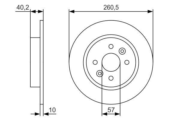 Bosch 0 986 479 S85 Rear brake disc, non-ventilated 0986479S85