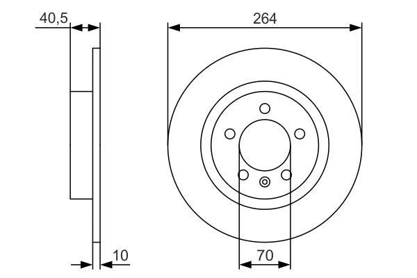 Bosch 0 986 479 S88 Rear brake disc, non-ventilated 0986479S88