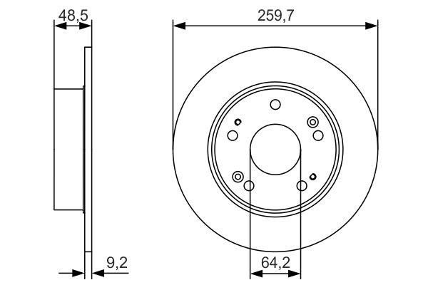 Bosch 0 986 479 T81 Rear brake disc, non-ventilated 0986479T81
