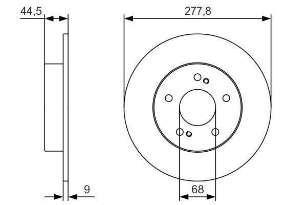 Bosch 0 986 479 T86 Rear brake disc, non-ventilated 0986479T86