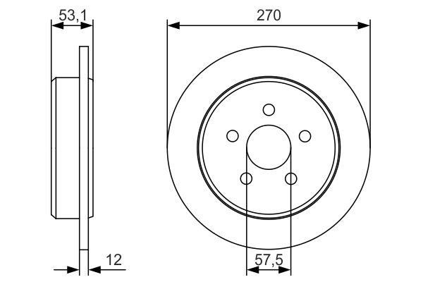Bosch 0 986 479 U41 Rear brake disc, non-ventilated 0986479U41