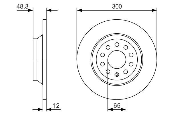 Bosch 0 986 479 V01 Rear brake disc, non-ventilated 0986479V01