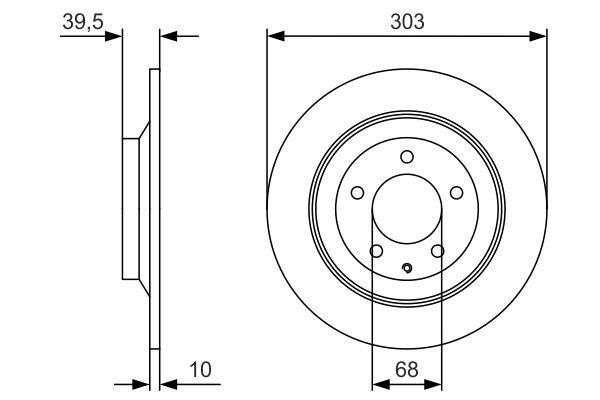 Bosch 0 986 479 V04 Rear brake disc, non-ventilated 0986479V04