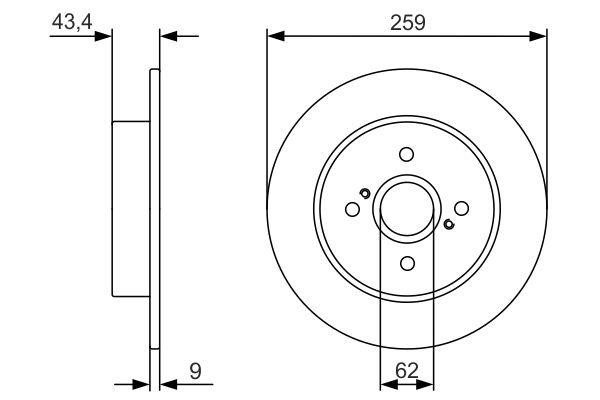 Bosch 0 986 479 V07 Rear brake disc, non-ventilated 0986479V07