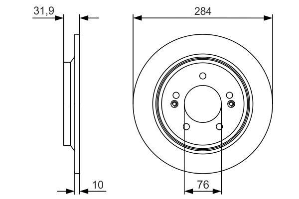 Bosch 0 986 479 V09 Rear brake disc, non-ventilated 0986479V09