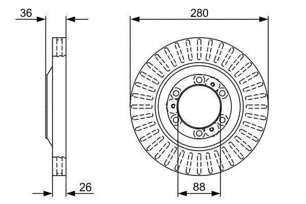 Brake discs Great Wall Hover: 0986479V88 Bosch Brake disc