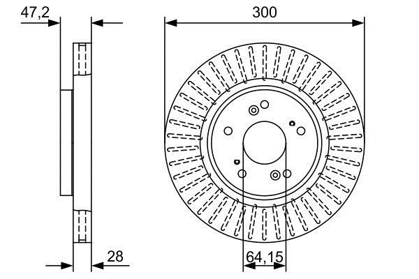 Bosch 0 986 479 W48 Brake disc 0986479W48