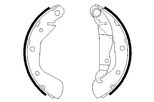 Brake shoes Opel Corsa C: 0986487613 Bosch Brake shoe set