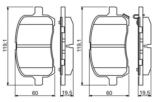 Disc brake pad set Opel GT: 0986494306 Bosch Brake pad set