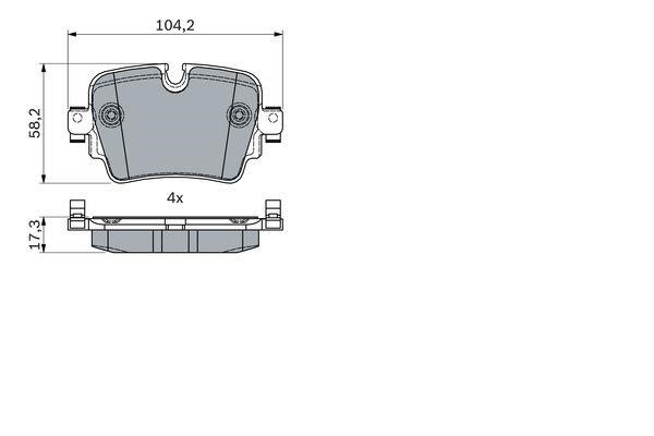 Brake pad Jaguar F-Type: 0986494753 Bosch Brake pad set