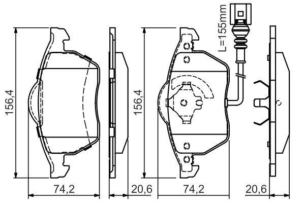 Bosch 0 986 495 047 Brake Pad Set, disc brake 0986495047