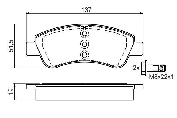 Bosch 0 986 495 051 Brake Pad Set, disc brake 0986495051