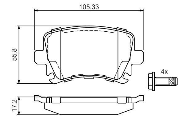 Bosch 0 986 495 054 Brake Pad Set, disc brake 0986495054