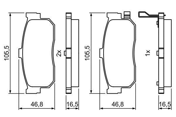 Bosch 0 986 495 387 Brake Pad Set, disc brake 0986495387