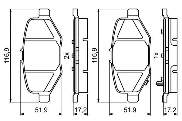 Bosch 0 986 495 397 Brake Pad Set, disc brake 0986495397