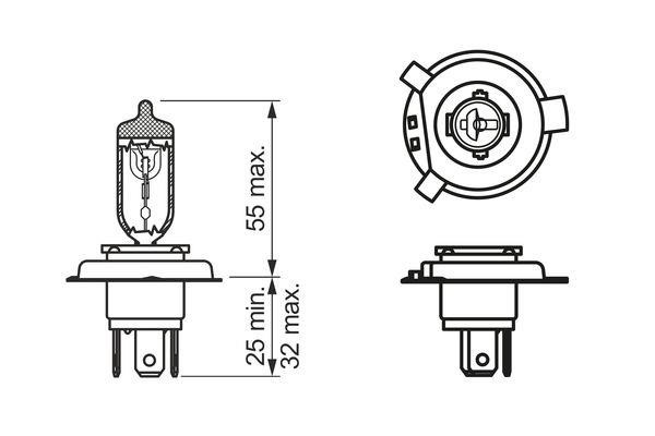 Halogen lamp Bosch Motorcycle 12V HS1 35/35W Bosch 1 987 302 104