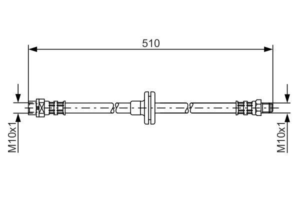 Flexible brake hose BMW X5: 1987476056 Bosch Brake Hose