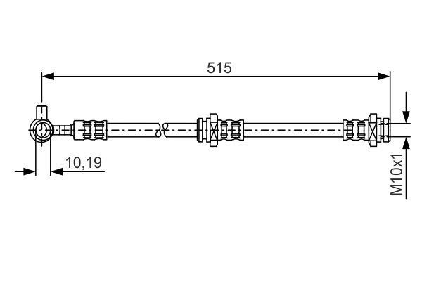 Flexible brake line Nissan X-Trail: 1987476378 Bosch Brake Hose
