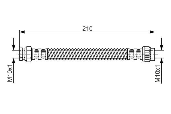 Flexible brake hose Citroen C2: 1987476867 Bosch Brake Hose