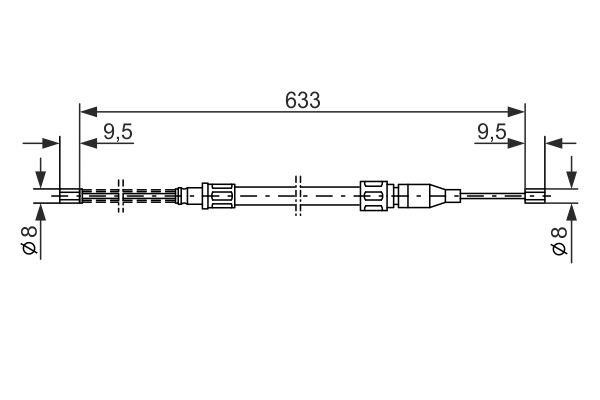 Bosch 1 987 477 043 Cable Pull, parking brake 1987477043