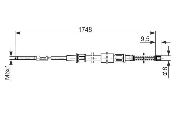 Bosch 1 987 477 046 Cable Pull, parking brake 1987477046