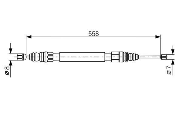 Bosch 1 987 477 150 Parking brake cable, right 1987477150