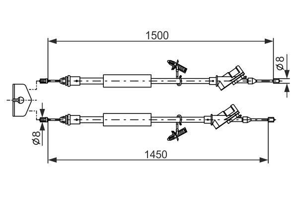 Bosch 1 987 477 222 Cable Pull, parking brake 1987477222