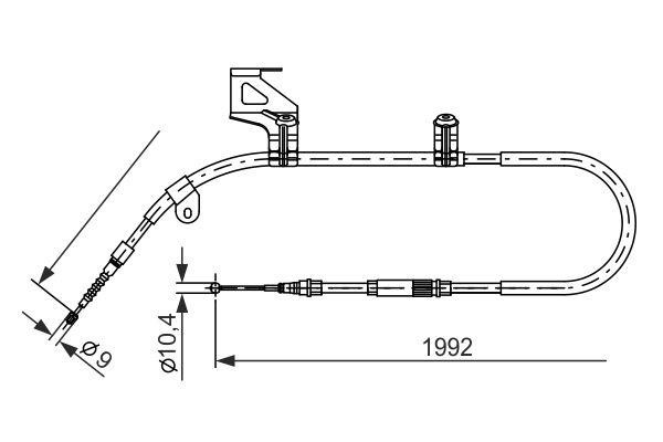 Bosch 1 987 477 244 Parking brake cable left 1987477244