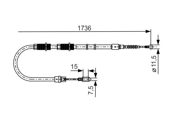 Bosch Handbrake cable – price [object Object] PLN