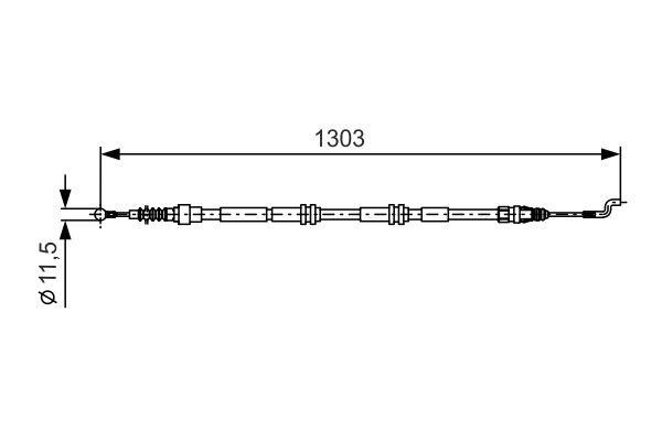 Bosch Handbrake cable – price 66 PLN