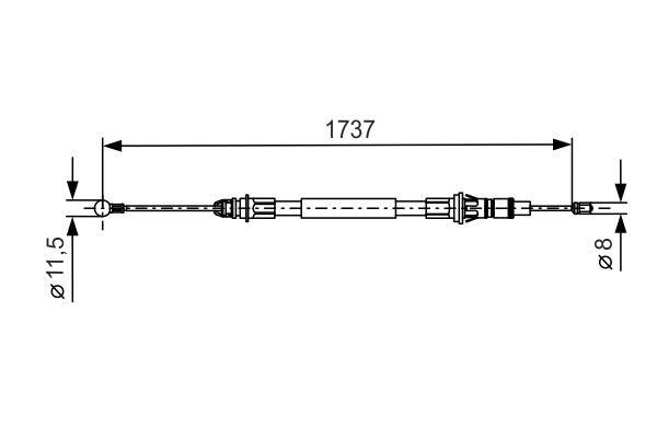 Bosch Handbrake cable – price 18 PLN