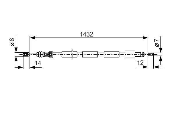 Bosch 1 987 477 272 Cable Pull, parking brake 1987477272