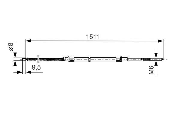 Cable Pull, parking brake Bosch 1 987 477 284