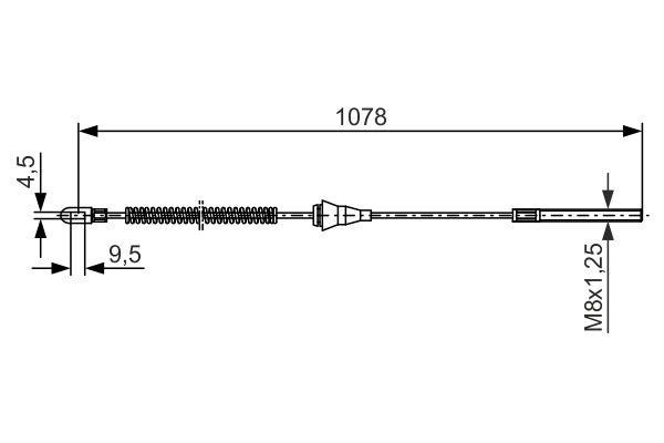 Bosch Parking brake cable, right – price [object Object] PLN
