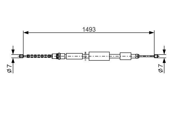 Bosch 1 987 477 323 Parking brake cable, right 1987477323