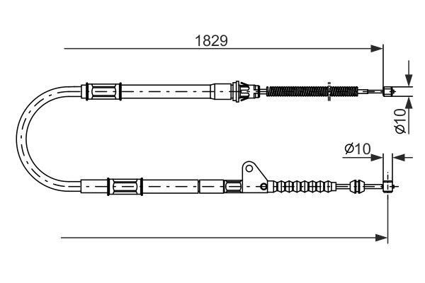 Parking brake cable left Bosch 1 987 477 545